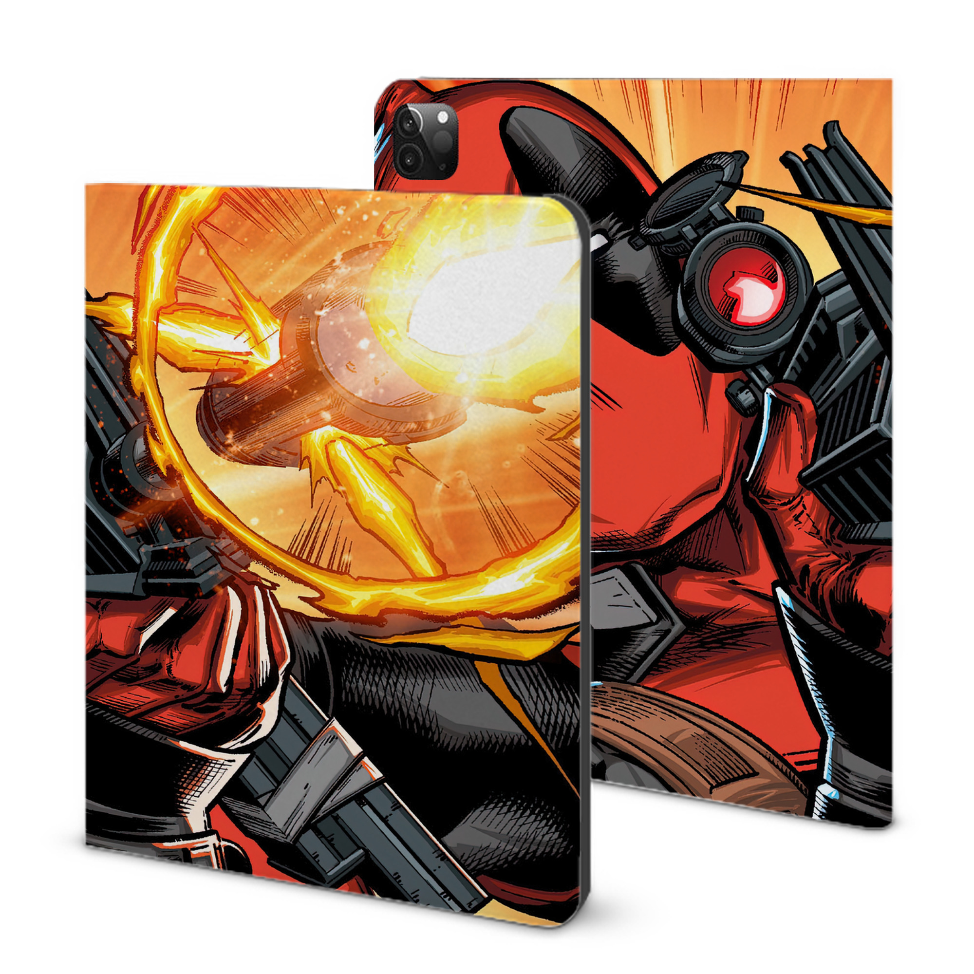 （画像用） Deadpool デッドプール IPadケース ペンホルダー付き ブックスタイルデザイン